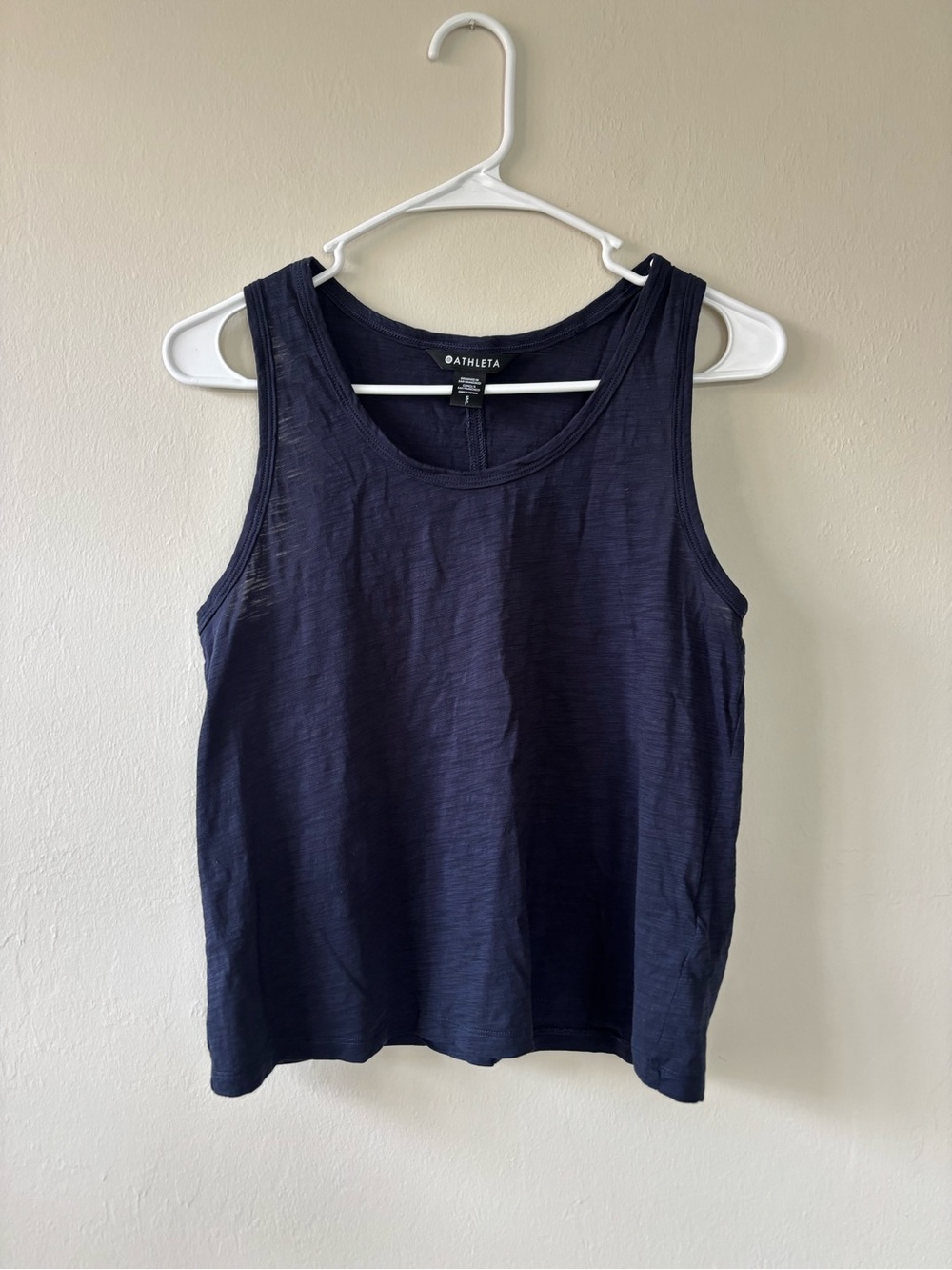 Athleta Women’s Size Small Tank Top Navy Blue 100% Cotton